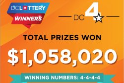Lottery game has 438 winners when drawing comes out 4-4-4-4